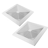 Twin Pack Ductsure 200mm Port Square Ceiling Diffuser With Adaptor Plate