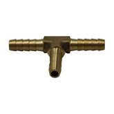 3/16" Three Way Brass Hose Barb Tee H6 - Twin Eagle Imports