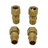 4pc Brass Compression Male Female Connector (T3/8xM1/4) - Twin Eagle Imports