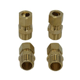 4pc Brass Compression Male Female Connector (T3/8xM3/8) - Twin Eagle Imports