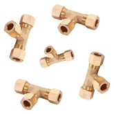 5 PCS – 1/4" Brass Compression Fitting Tee Union Grab Kit - Twin Eagle Imports