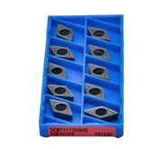 10 pc Kyocera DCMT11T308HQ PR1535 Turning Insert – top view showing HQ chipbreaker edges.