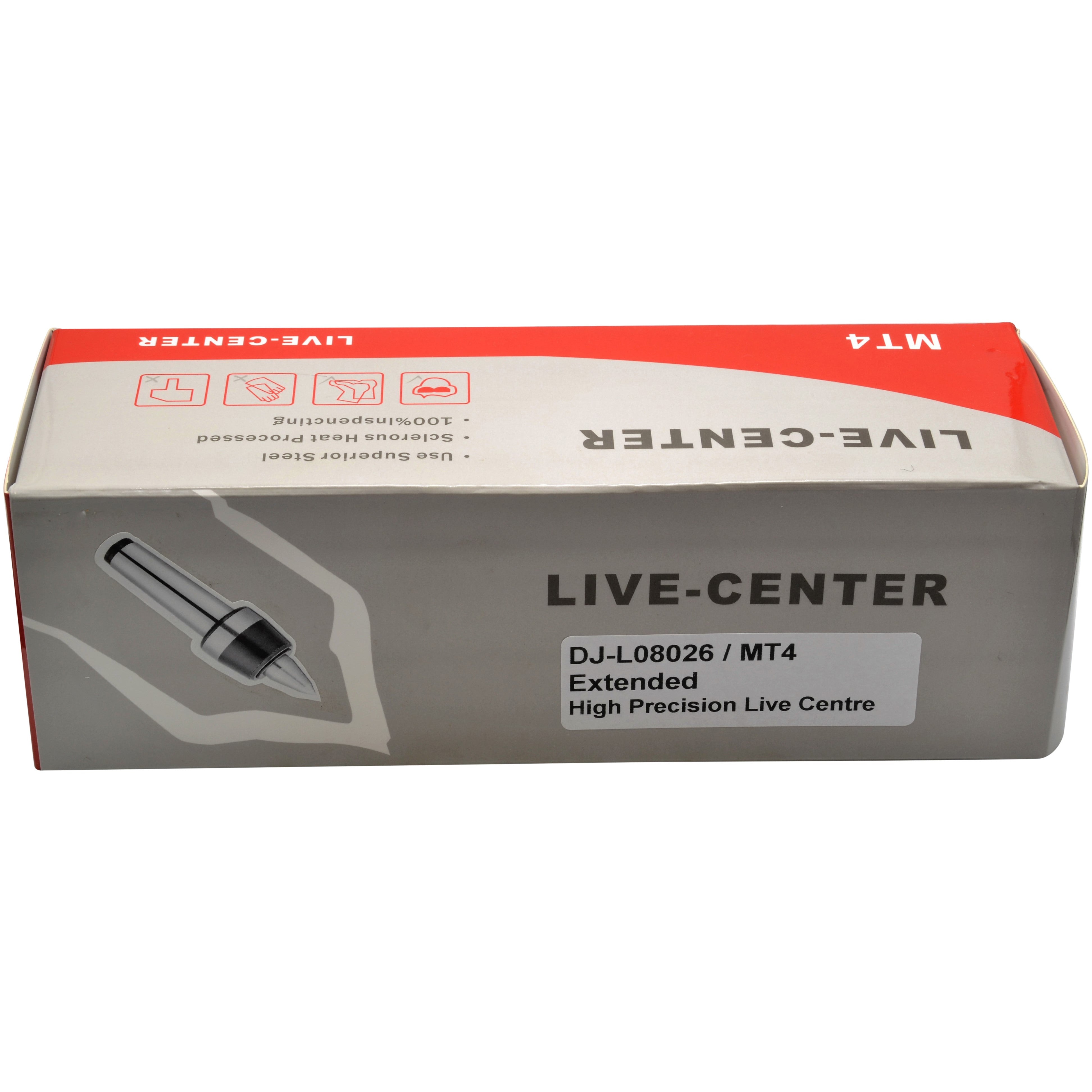 Morse Taper 4 Extended Nose Precision High Speed Live Centre M14 drawbar