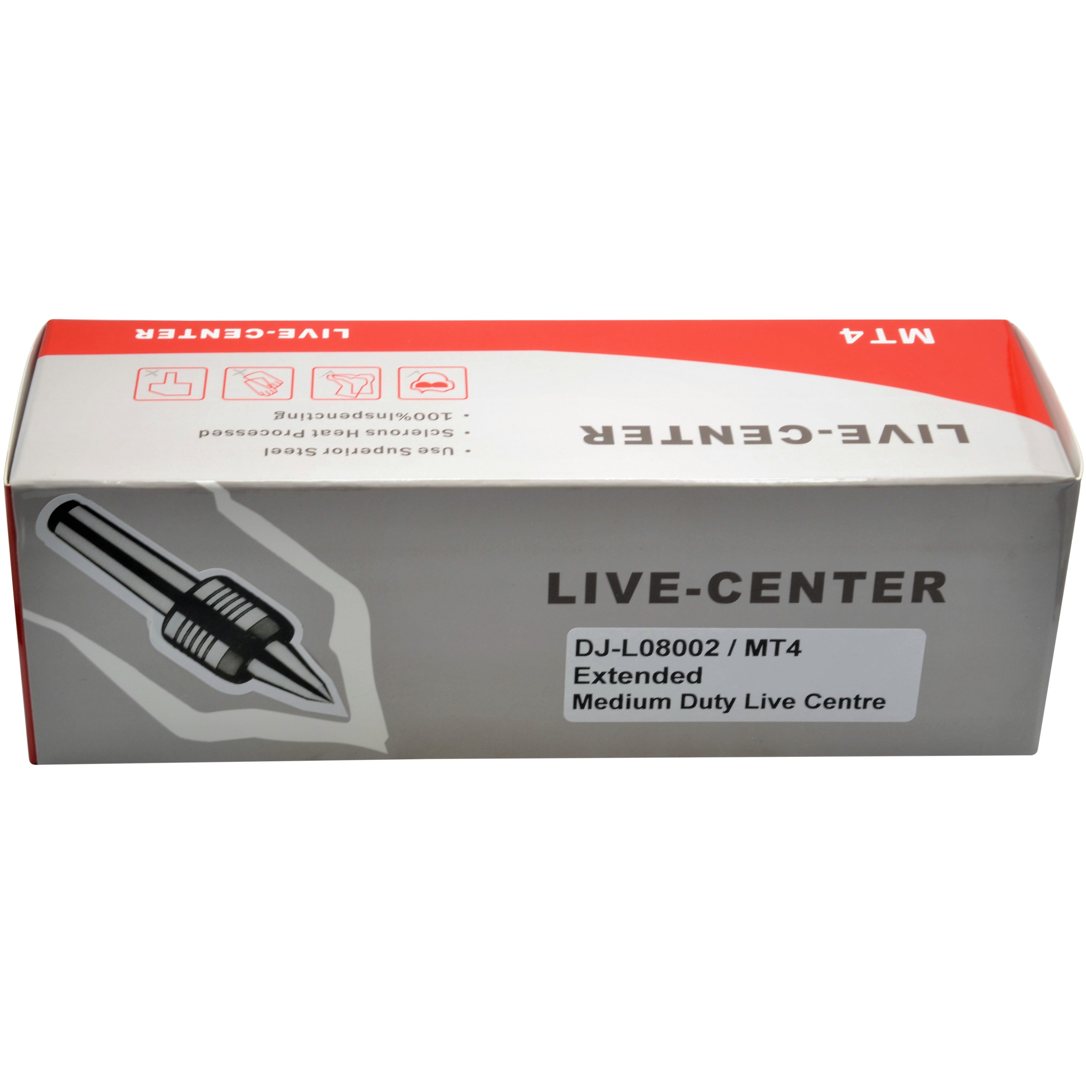 Morse Taper 4 Live centre Extended Nose M14 drawbar