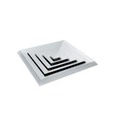 Pack of 6 Ductsure White Aluminium Vent Grille Square Slat (445x445mm)