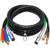 Heavy Duty 3-in-1 ABS Trailer Air Line Kit – 12 Ft Rubber Air Hoses with Power Line - Twin Eagle Imports