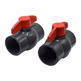 LD Valve Ball Valve 2pcs PVC Pipe Female/Female 2" BSP Thread Ball Valve