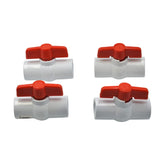 LD Valve Ball Valve 4pcs PVC Pipe Female/Female 1/2" BSP Thread Ball Valve