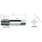 SOMTA Taps & Dies Somta Series 575 - HSS Straight Flute Taper Pipe Hand Bottom (Finishing) Tap BSPT 3/8" x 19 TPI