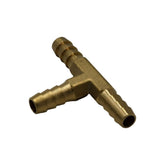 Twin Eagles Brass Connector 1/4" Three Way Brass Hose Barb Tee H8