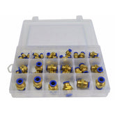 46pc Push in Air Line Nylon Hose Bulkhead Joiner Quick Connect Grab Kit Assortment - Twin Eagle Imports