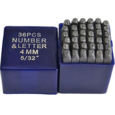 4mm Letter and Number Stamp Punch 36 Piece - Twin Eagle Imports