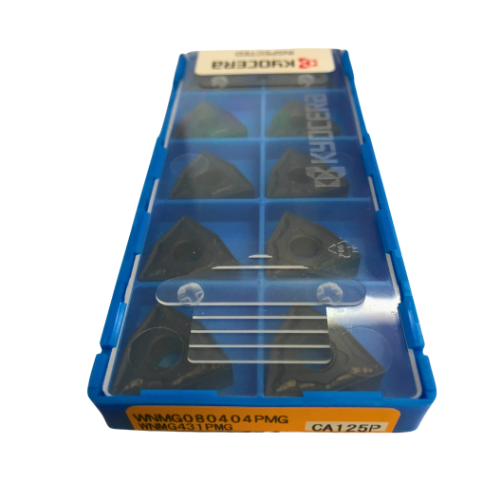 10pc Kyocera WNMG080404PMG CA125P – Turning Insert (Medium-Roughing, PMG Chipbreaker)