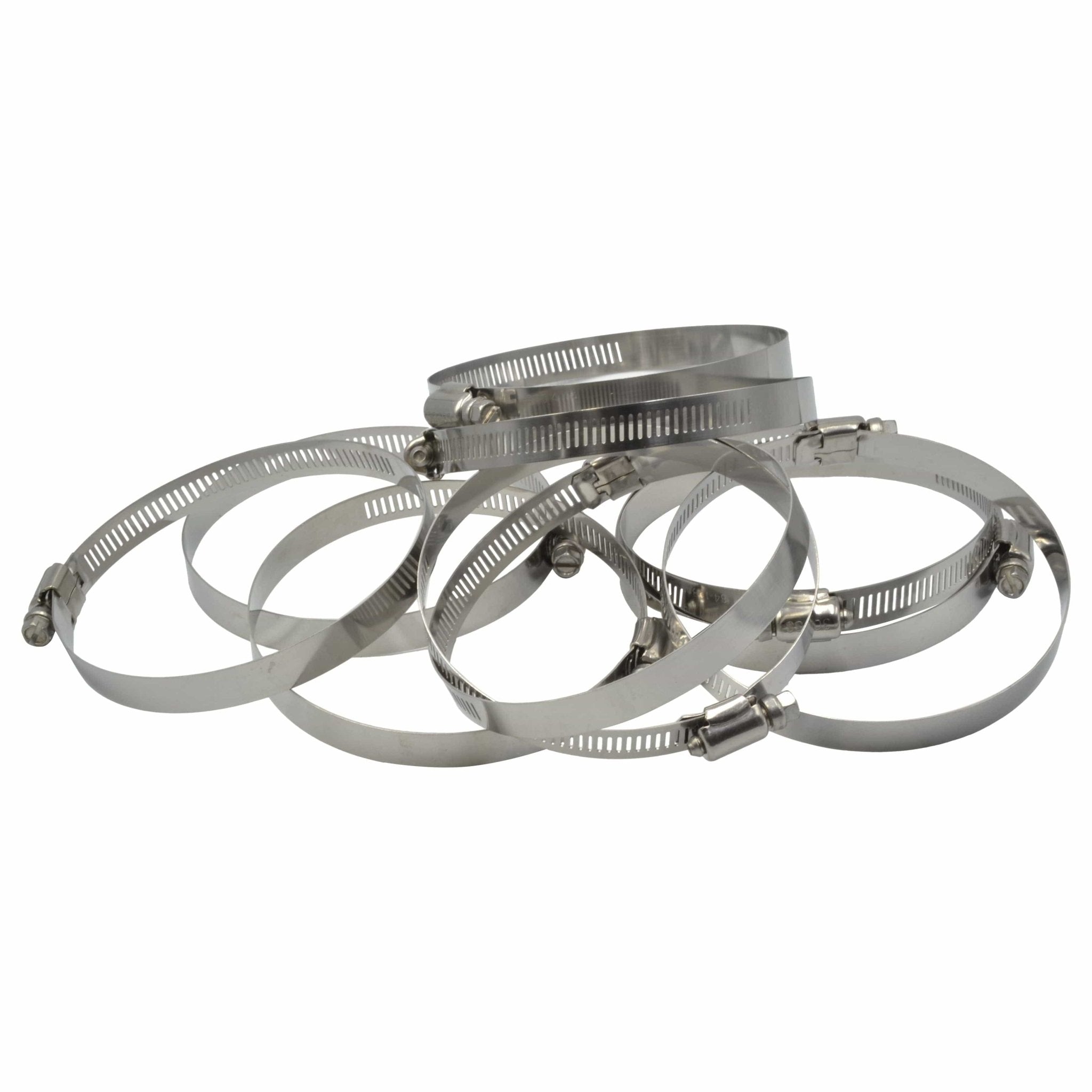 10 Piece 304 Stainless Steel 84-108mm Worm Drive Hose Clamp - Twin Eagle Imports