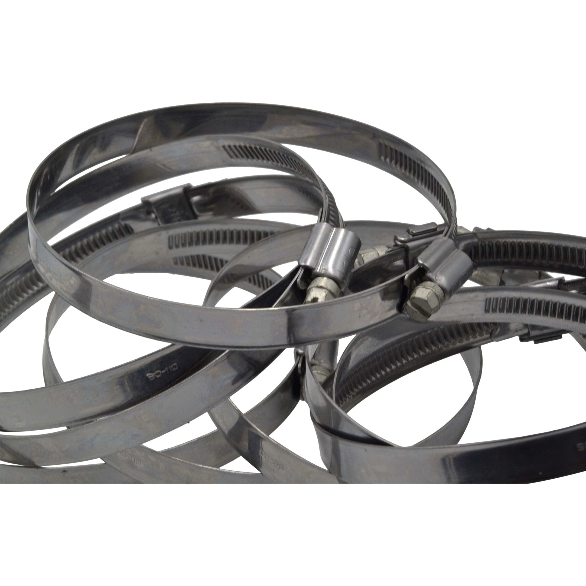 10 Piece Kale 304 Stainless Steel 90-110mm Worm Drive Hose Clamp - Twin Eagle Imports
