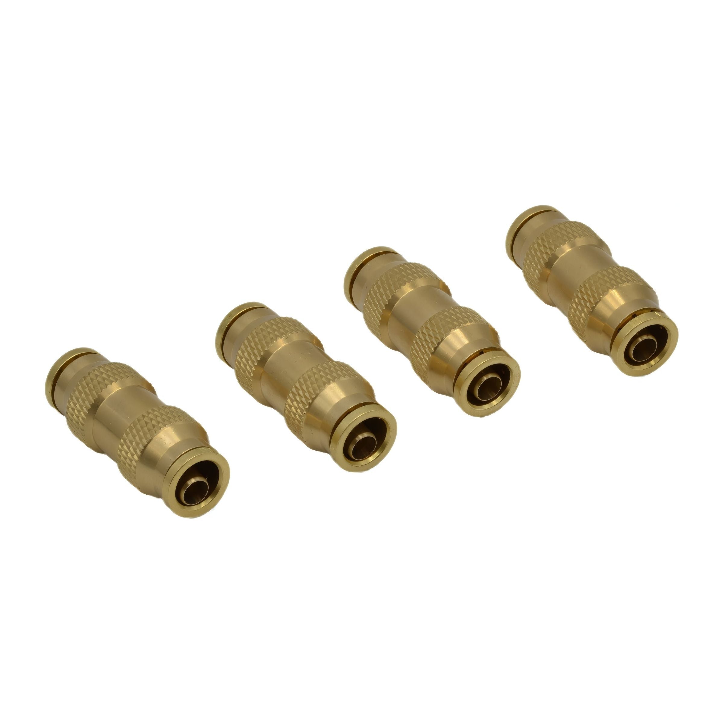 4 Piece 3/8 DOT Straight Brass Push in Hose Connect Grab Kit Assortment
