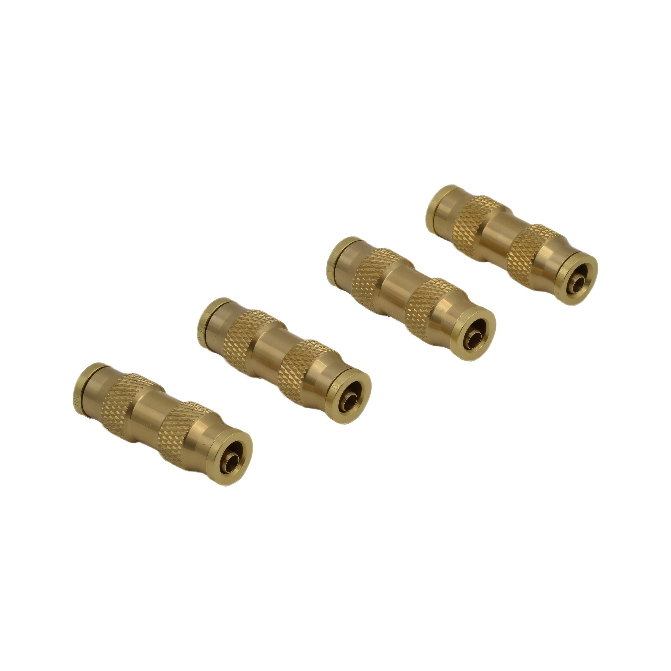 4 Piece 1/4 DOT Straight Brass Push in Hose Connect Grab Kit Assortment