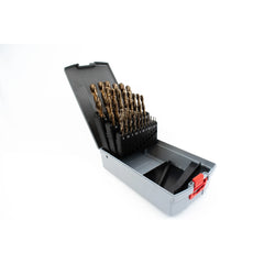 Hepyc 1–13mm HSS-Co Jobber Drill Bit Set 0.5mm Increments (25-Piece, DIN 338, Split Point)
