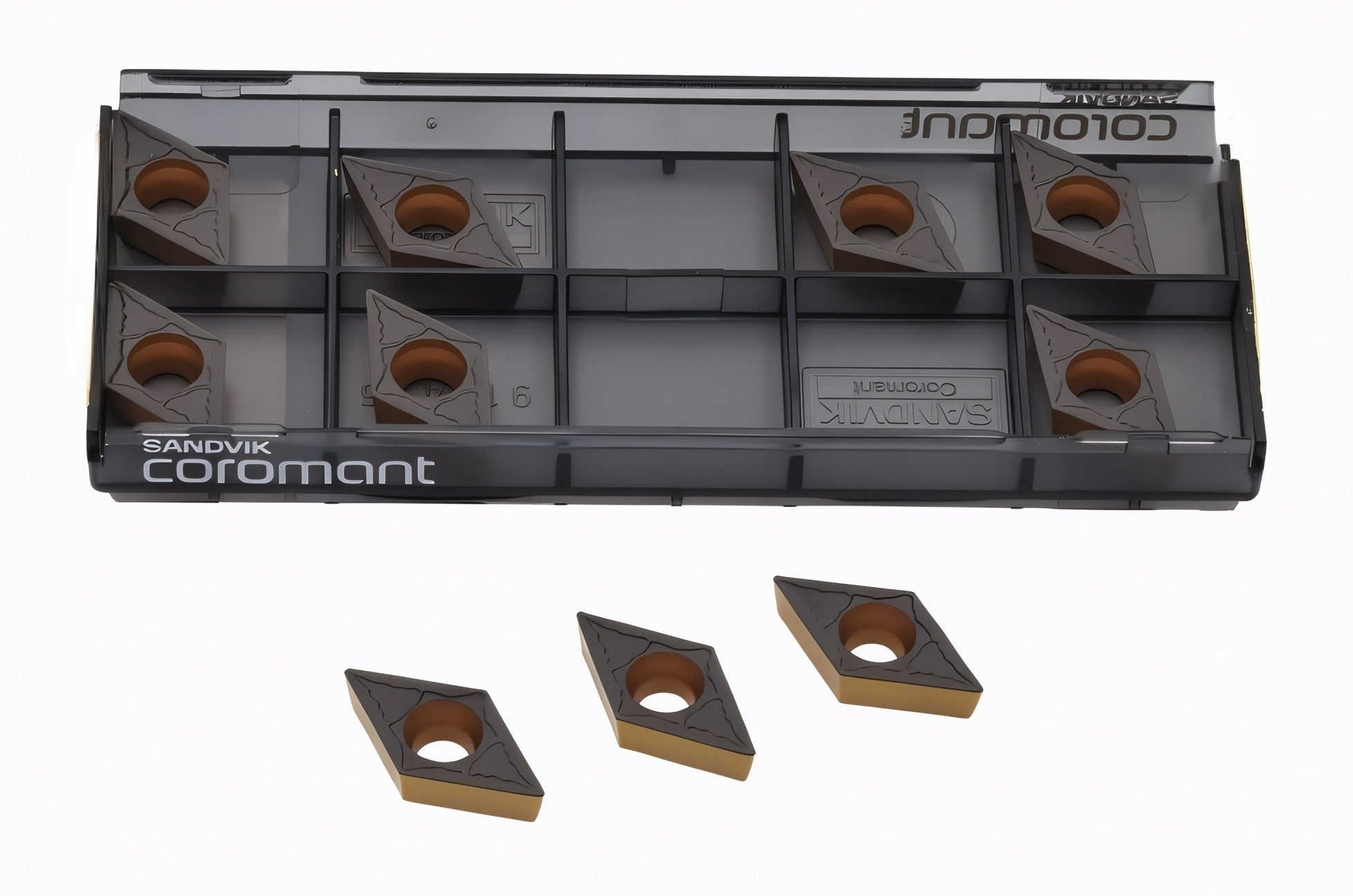 10pc Sandvik Medium Chipbreaker - Steel / Cast Iron Grade Insert - DCMT 11 T3 04-PM 4425 - Twin Eagle Imports