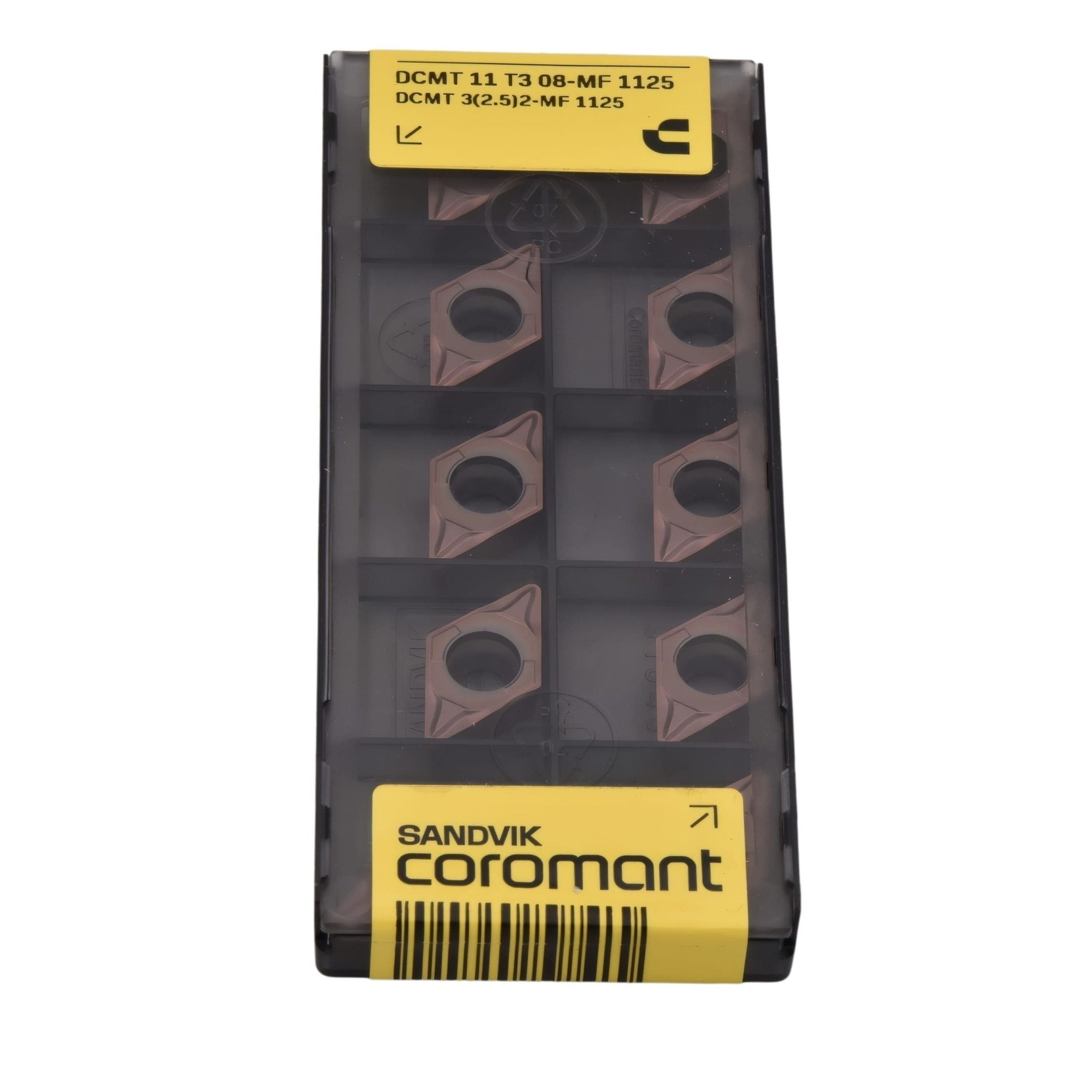 10pcs Sandvik DCMT 11 T3 08-MF 1125 – Turning Insert (Finishing, MF Chipbreaker) - Twin Eagle Imports