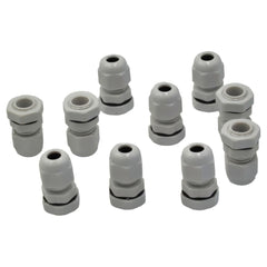 10 Pack IP68 PG7 White Nylon Cable Gland 3-6.5mm Cable Range