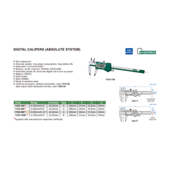 Insize Digital Caliper 0-300mm / 0-12" Range Series 1103-300