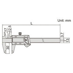 Insize Mini Digital Caliper 0-100mm/0-4" Range Series 1111-100A