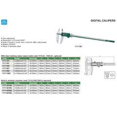 Insize Digital Caliper 0-500mm / 0-20" Range Series 1117-501