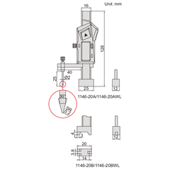 Insize Digital Height Gauge 0-20mm / 0-0.8" Range Series 1146-20B