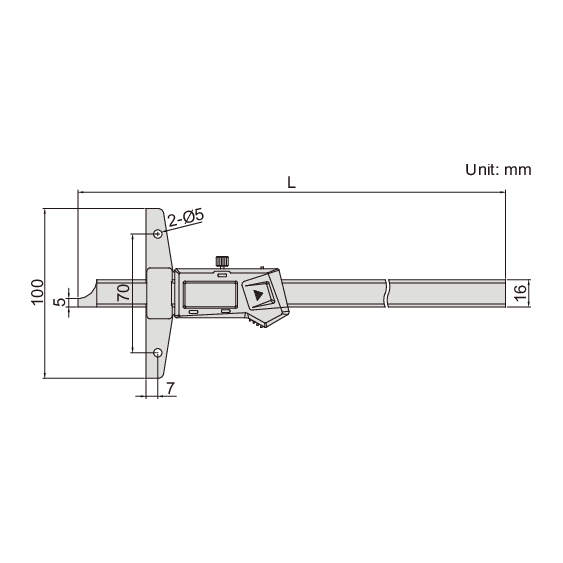 Insize Digital Depth Gauge 0-300mm / 0-12" Range Series 1147-300