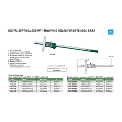 Insize Digital Depth Gauge 0-300mm / 0-12" Range Series 1147-300