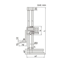  Insize Digital Height Gauge 0-300mm / 0-12" Range Series 1151-300