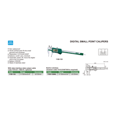 Insize Digital Small Point Caliper 0-150mm/0-6" Range Series 1169-150