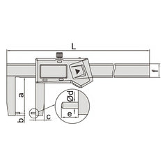 Insize Digital Outside Point Caliper 0-150mm/0-6" Range Series 1185-150A