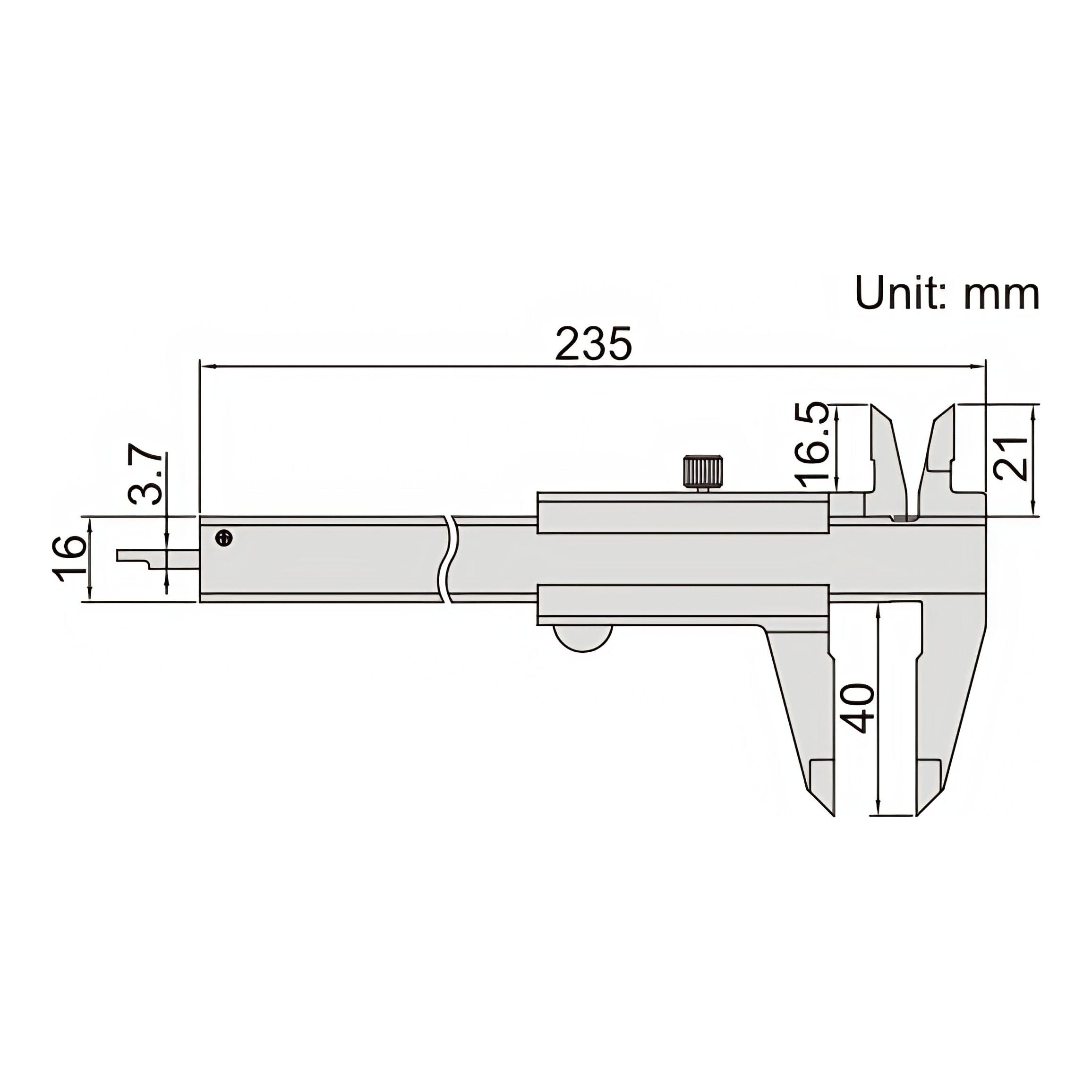 Insize Vernier Left Hand Caliper 0-150mm/0-6" Range Series 1239-1503