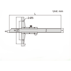 Insize Vernier Depth Gauge 0-600mm Range Series 1247-6001