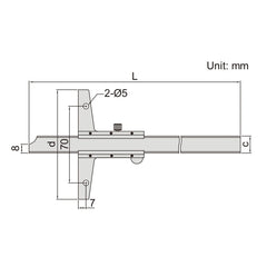 Insize Vernier Depth Gauge 0-1000mm Range Series 1247-1001