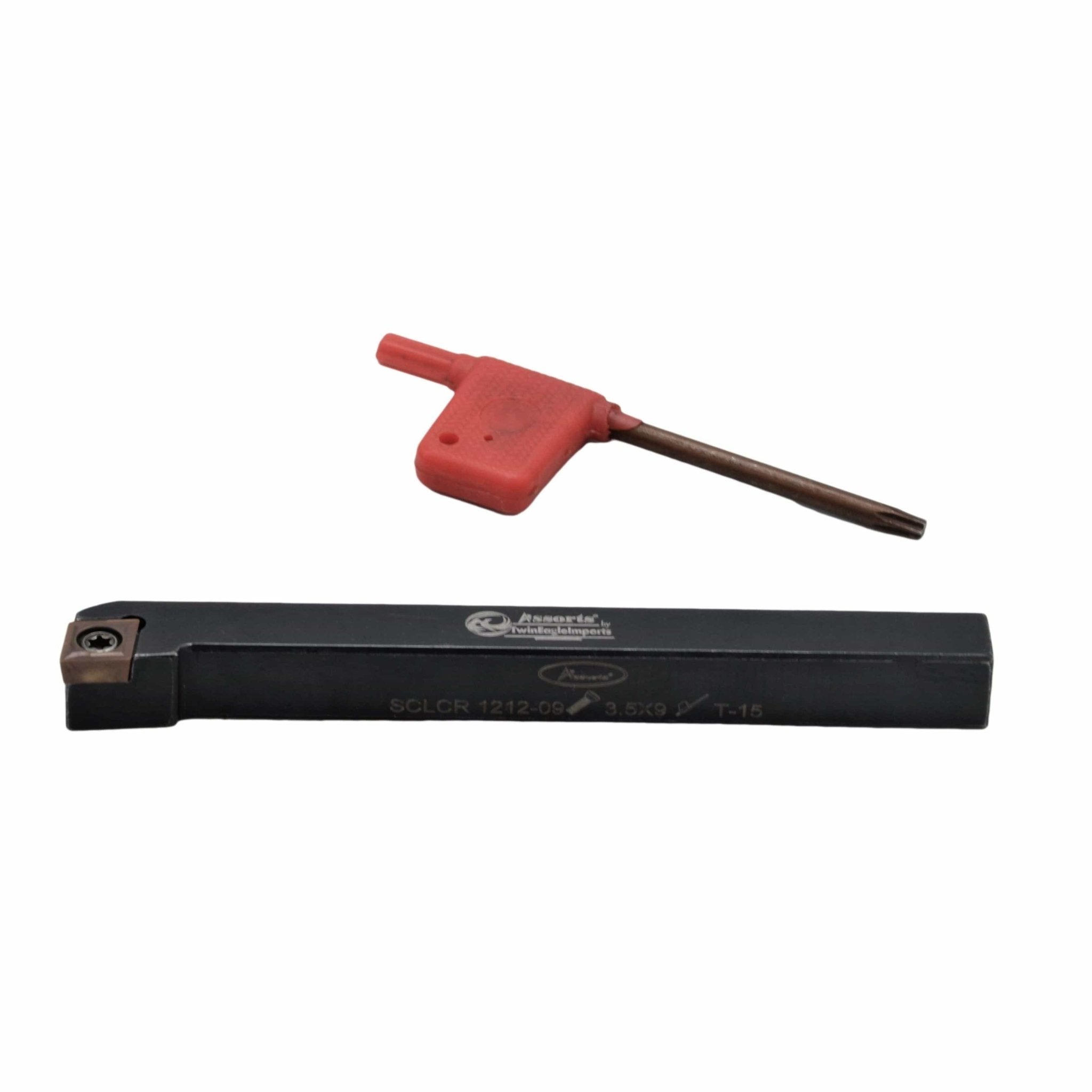12mm Square Shank Turning Tool Holder with Insert & Key - Twin Eagle Imports
