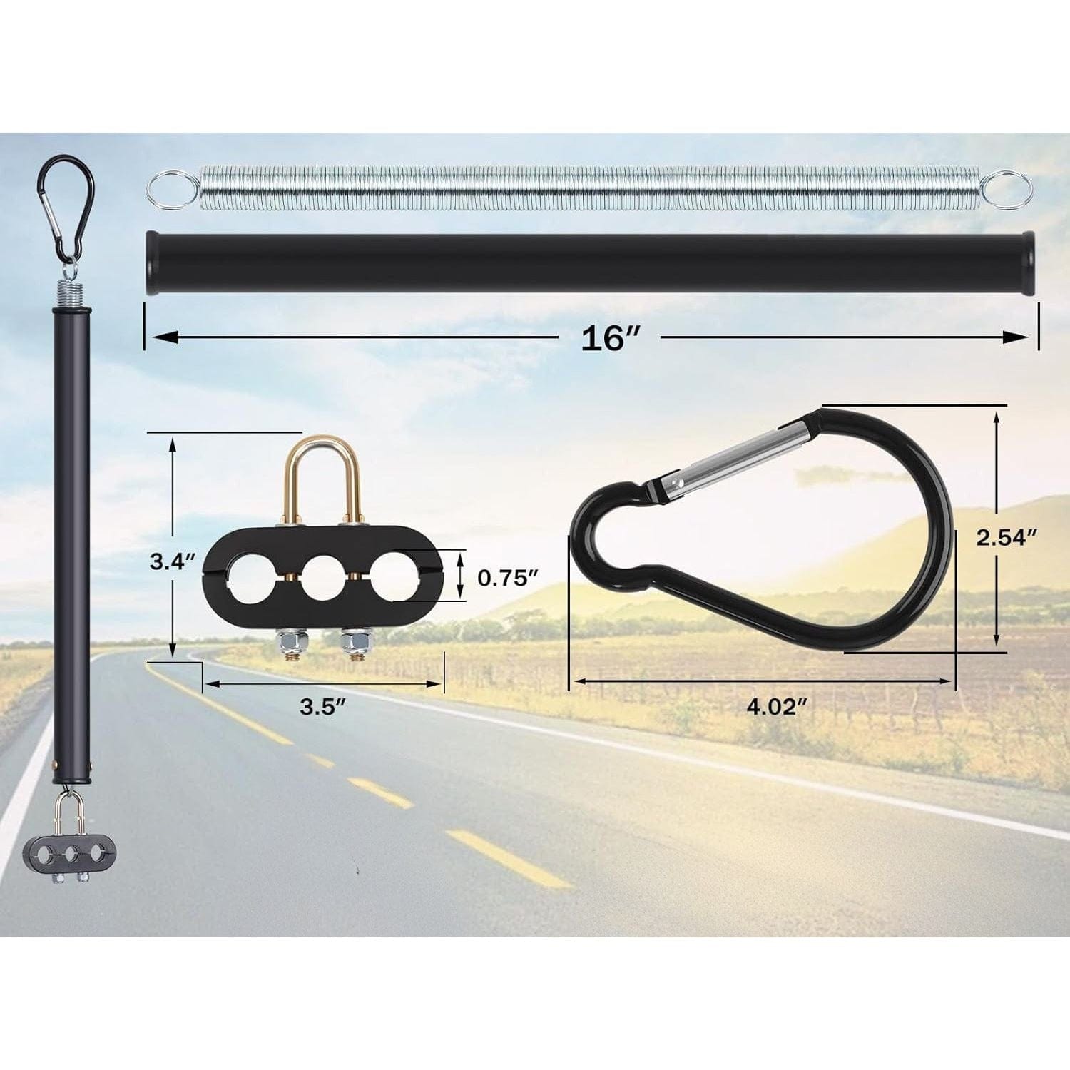 16" Single Tender Spring Kit with 3 in 1 Air Line Holder - Twin Eagle Imports