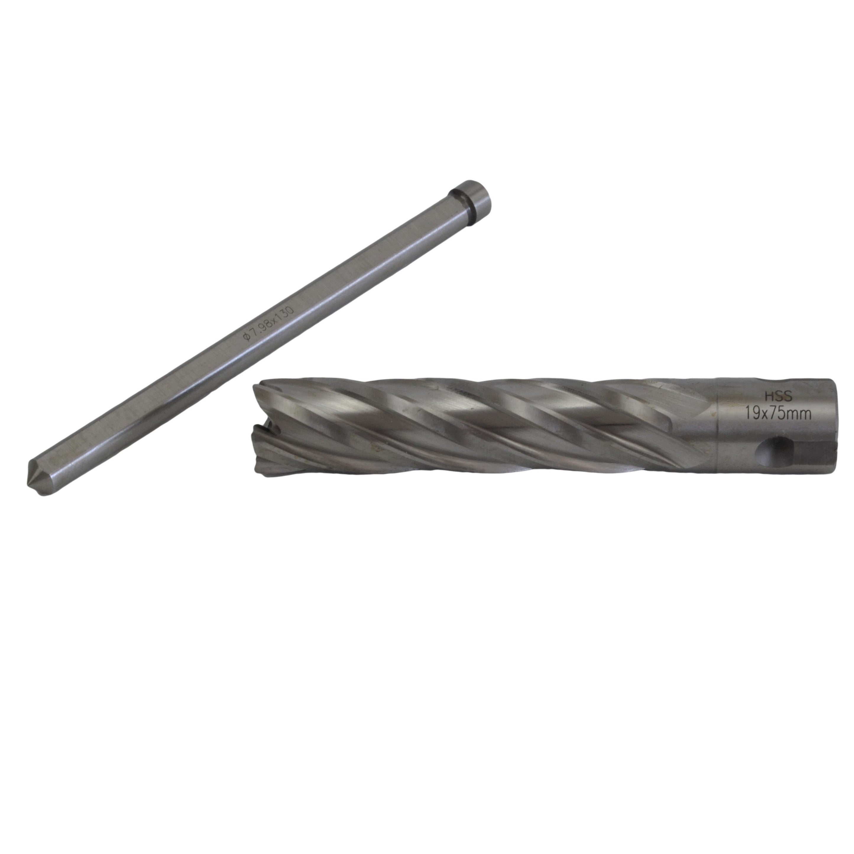 19 x 75mm D.O.C HSS Weldon Shank Annular Cutter with Pin