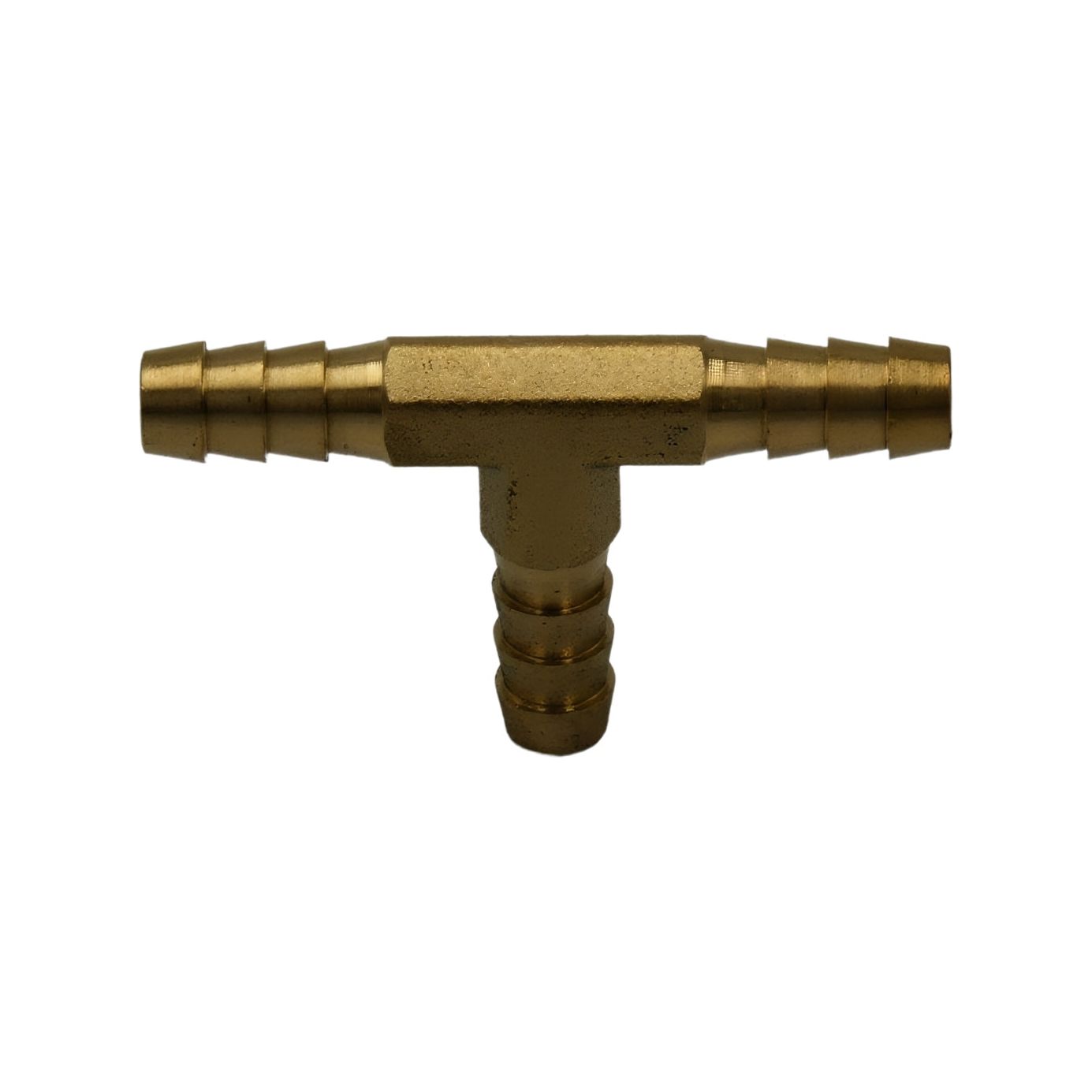 1/4" Three Way Brass Hose Barb Tee H8 