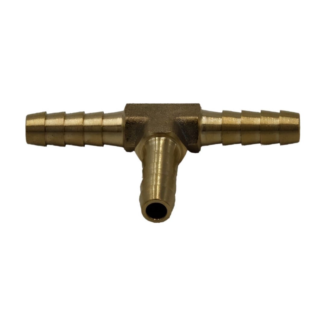 3/16" Three Way Brass Hose Barb Tee H6 