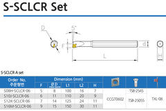 BPK Internal Boring Bar Set – 8–16 mm Range SETASCLCR06