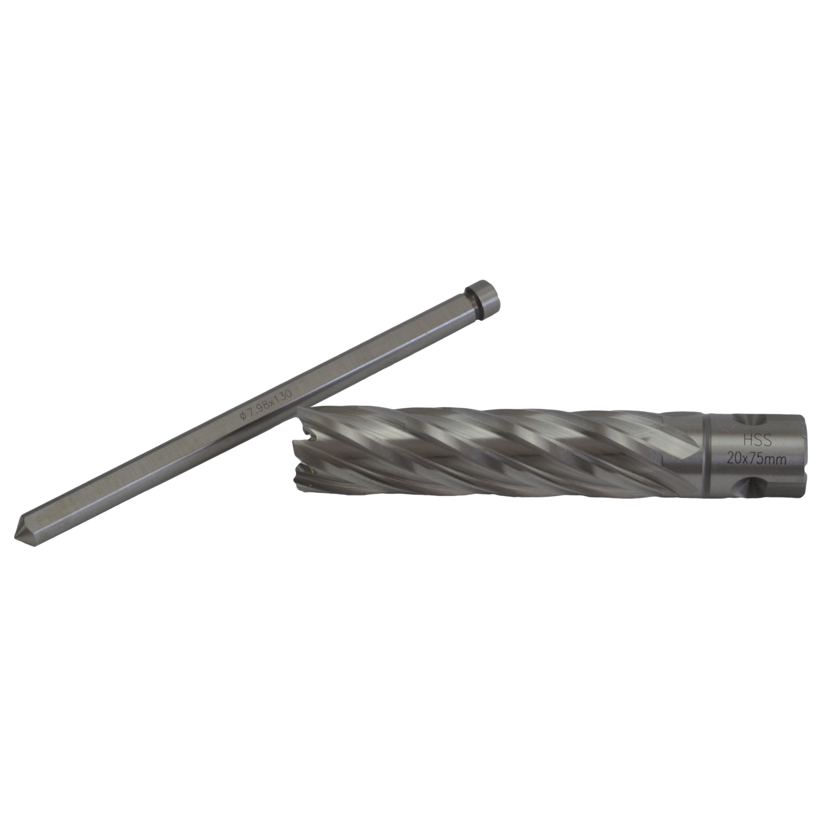 20 x 75mm D.O.C HSS Weldon Shank Annular Cutter with Pin