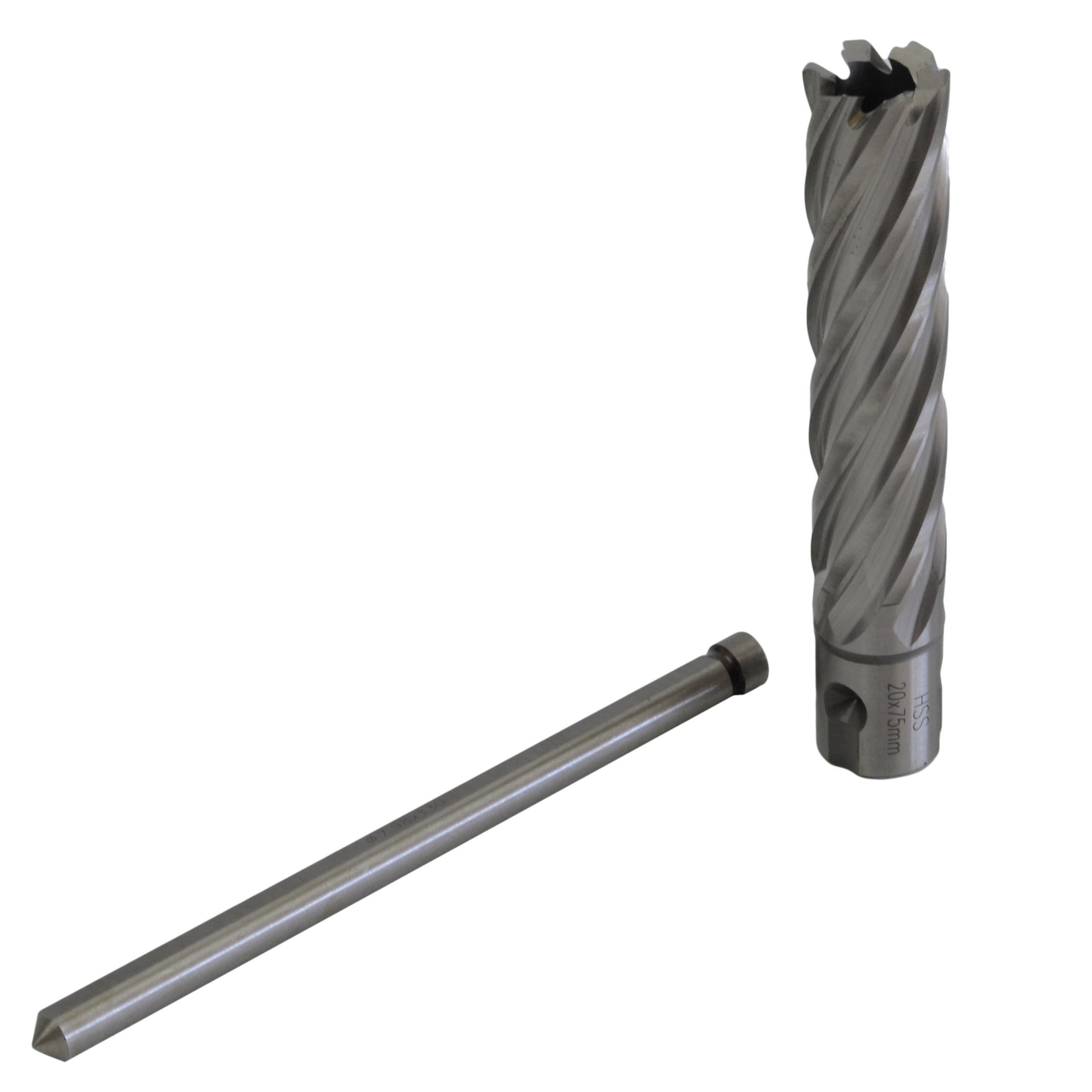 20 x 75mm D.O.C HSS Weldon Shank Annular Cutter with Pin