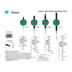Insize Travel Digital Indicator 25.4mm/1" Range Series 2104-25