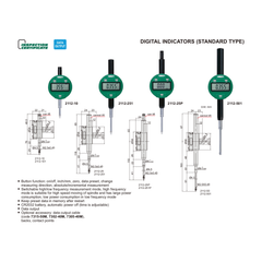 Insize Digital Indicator 12.7mm/0.5" Range Series 2112-10