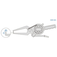 Insize Digital External Caliper Gauge 0-20mmm/0-0.8" Range Series 2132-20