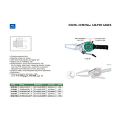 Insize Digital External Caliper Gauge 0-20mmm/0-0.8" Range Series 2132-20