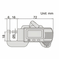 Insize Digital Snap Gauge 0-12mm/0-0.5" Range Series 2166-12